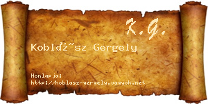 Koblász Gergely névjegykártya