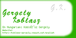 gergely koblasz business card